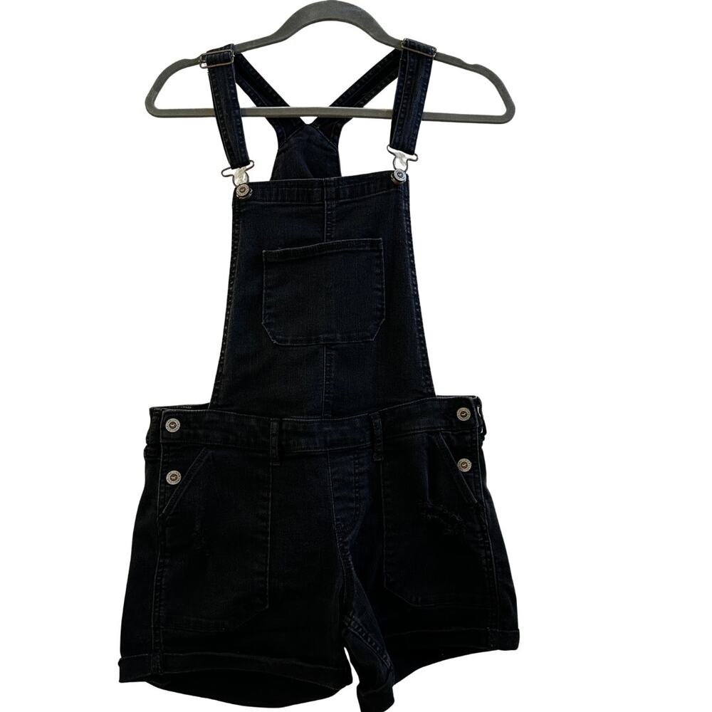 Hollister Black Distressed Overall Shorts Small